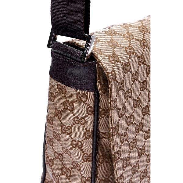 1:1 Gucci 146236 Men's Medium Messenger Bag-Coffee Fabric